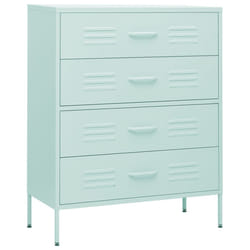 vidaXL Chest of Drawers Mint Steel Living Room Sideboard Side Storage Cabinet
