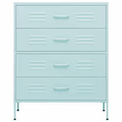 vidaXL Chest of Drawers Mint Steel Living Room Sideboard Side Storage Cabinet