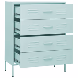 vidaXL Chest of Drawers Mint Steel Living Room Sideboard Side Storage Cabinet - Additional view 5