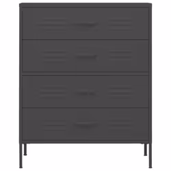 vidaXL Chest of Drawers Anthracite Steel Living Room Sideboard Storage Cabinet