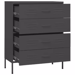 vidaXL Chest of Drawers Anthracite Steel Living Room Sideboard Storage Cabinet - Additional view 5