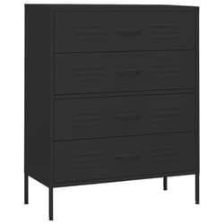vidaXL Chest of Drawers Black Steel Living Room Sideboard Side Storage Cabinet