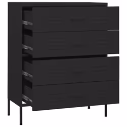 vidaXL Chest of Drawers Black Steel Living Room Sideboard Side Storage Cabinet - Additional view 5