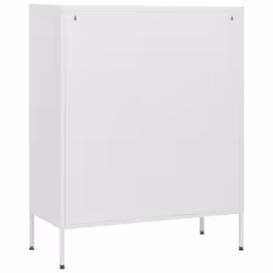 vidaXL Chest of Drawers White Steel Living Room Sideboard Side Storage Cabinet - Additional view 4