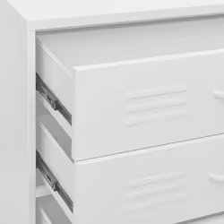 vidaXL Chest of Drawers White Steel Living Room Sideboard Side Storage Cabinet - Additional view 6