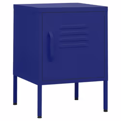 vidaXL 1/2x Nightstand Steel Bedside Bed Side Storage Cabinet Multi Colours - navy blue, 1