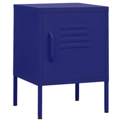 vidaXL 1/2x Nightstand Steel Bedside Bed Side Storage Cabinet Multi Colours - navy blue, 1