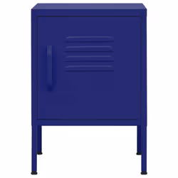 vidaXL 1/2x Nightstand Steel Bedside Bed Side Storage Cabinet Multi Colours - navy blue, 1