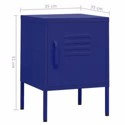 vidaXL 1/2x Nightstand Steel Bedside Bed Side Storage Cabinet Multi Colours - navy blue, 1