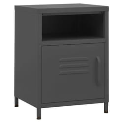vidaXL 1/2x Nightstand Steel Bedside Bed Side Storage Cabinet Multi Colours - anthracite, 1