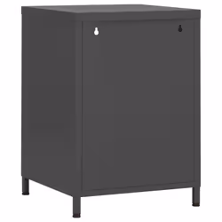 vidaXL 1/2x Nightstand Steel Bedside Bed Side Storage Cabinet Multi Colours - anthracite, 1 - Additional view 4