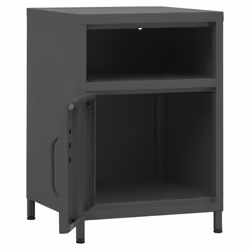vidaXL 1/2x Nightstand Steel Bedside Bed Side Storage Cabinet Multi Colours - anthracite, 1 - Additional view 5