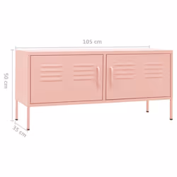 vidaXL TV Cabinet Pink Steel TV Stands Unit Stereo Hifi Cabinet Media Unit - Additional view 9