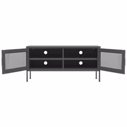 vidaXL TV Cabinet Anthracite Steel Stereo Hifi Cabinet Media Unit TV Stands - Additional view 6