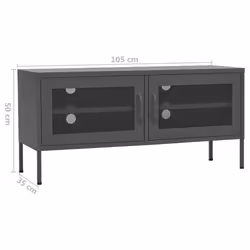 vidaXL TV Cabinet Anthracite Steel Stereo Hifi Cabinet Media Unit TV Stands - Additional view 8