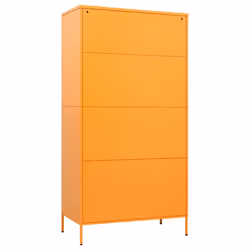 vidaXL Wardrobe Mustard Yellow Steel Bedroom Hanger Clothing Storage Cabinet - Additional view 5