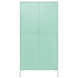 vidaXL Wardrobe Mint Steel Bedroom Hanger Organiser Clothing Storage Cabinet