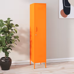 vidaXL Locker Cabinet Orange Steel Storage Office Furniture Cabinet Organiser