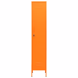 vidaXL Locker Cabinet Orange Steel Storage Office Furniture Cabinet Organiser