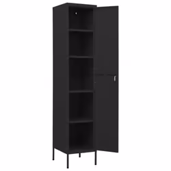 vidaXL Locker Cabinet Black Steel Storage Office Furniture Cabinet Organiser