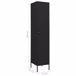 vidaXL Locker Cabinet Black Steel Storage Office Furniture Cabinet Organiser - Additional view 6