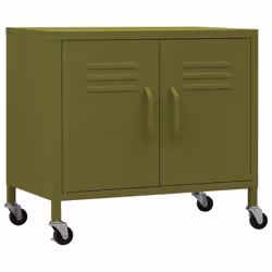 vidaXL Storage Cabinet Olive Green Steel Sideboard Cupboard Display Cabinet
