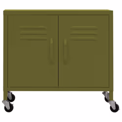 vidaXL Storage Cabinet Olive Green Steel Sideboard Cupboard Display Cabinet