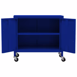 vidaXL Storage Cabinet Navy Blue Steel Sideboard Cupboard Display Cabinet - Additional view 5