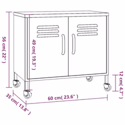 vidaXL Storage Cabinet Navy Blue Steel Sideboard Cupboard Display Cabinet - Additional view 8