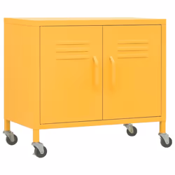 vidaXL Storage Cabinet Mustard Yellow Steel Sideboard Cupboard Display Cabinet