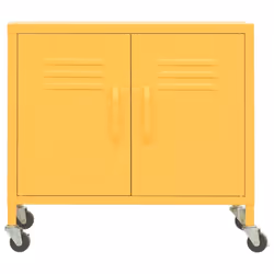 vidaXL Storage Cabinet Mustard Yellow Steel Sideboard Cupboard Display Cabinet