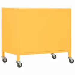 vidaXL Storage Cabinet Mustard Yellow Steel Sideboard Cupboard Display Cabinet - Additional view 4