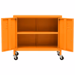 vidaXL Storage Cabinet Orange Steel Home Sideboard Cupboard Display Cabinet