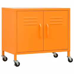 vidaXL Storage Cabinet Orange Steel Home Sideboard Cupboard Display Cabinet - Additional view 4