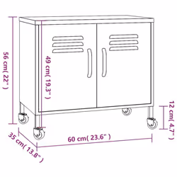 vidaXL Storage Cabinet Orange Steel Home Sideboard Cupboard Display Cabinet - Additional view 8