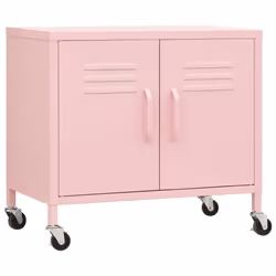 vidaXL Storage Cabinet Pink Steel Home Sideboard Cupboard Display Cabinet - Additional view 2
