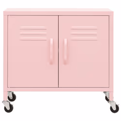 vidaXL Storage Cabinet Pink Steel Home Sideboard Cupboard Display Cabinet - Additional view 3