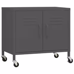vidaXL Storage Cabinet Anthracite Steel Sideboard Cupboard Display Cabinet