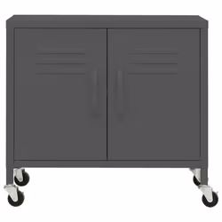vidaXL Storage Cabinet Anthracite Steel Sideboard Cupboard Display Cabinet