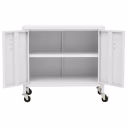 vidaXL Storage Cabinet White Steel Home Sideboard Cupboard Display Cabinet - Additional view 6