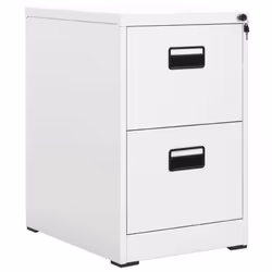 vidaXL Filing Cabinet White Steel Office Storage File Drawer Document Cabinet