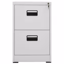 vidaXL Filing Cabinet Light Grey Steel Office Storage File Document Cabinet
