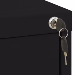 vidaXL Filing Cabinet Black Steel Office Storage File Drawer Document Cabinet - Additional view 7