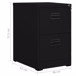vidaXL Filing Cabinet Black Steel Office Storage File Drawer Document Cabinet - Additional view 9