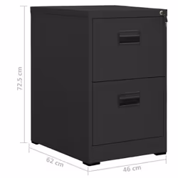 vidaXL Filing Cabinet Anthracite Steel Office Storage File Document Cabinet - Additional view 9