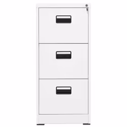 vidaXL Filing Cabinet White Steel Office Storage File Drawer Document Cabinet - Additional view 5