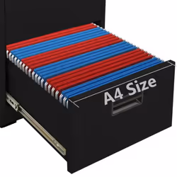 vidaXL Filing Cabinet Black Steel Office Storage File Drawer Document Cabinet - Additional view 10