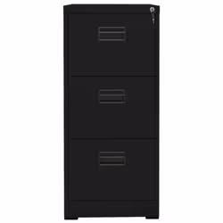 vidaXL Filing Cabinet Black Steel Office Storage File Drawer Document Cabinet - Additional view 4