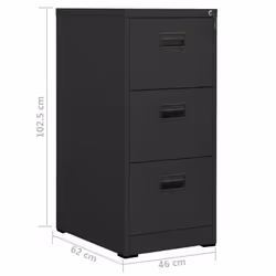 vidaXL Filing Cabinet Anthracite Steel Office Storage File Document Cabinet
