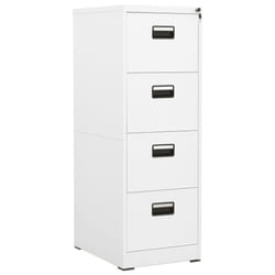 vidaXL Filing Cabinet White Steel Home Office Storage Document File Cabinet